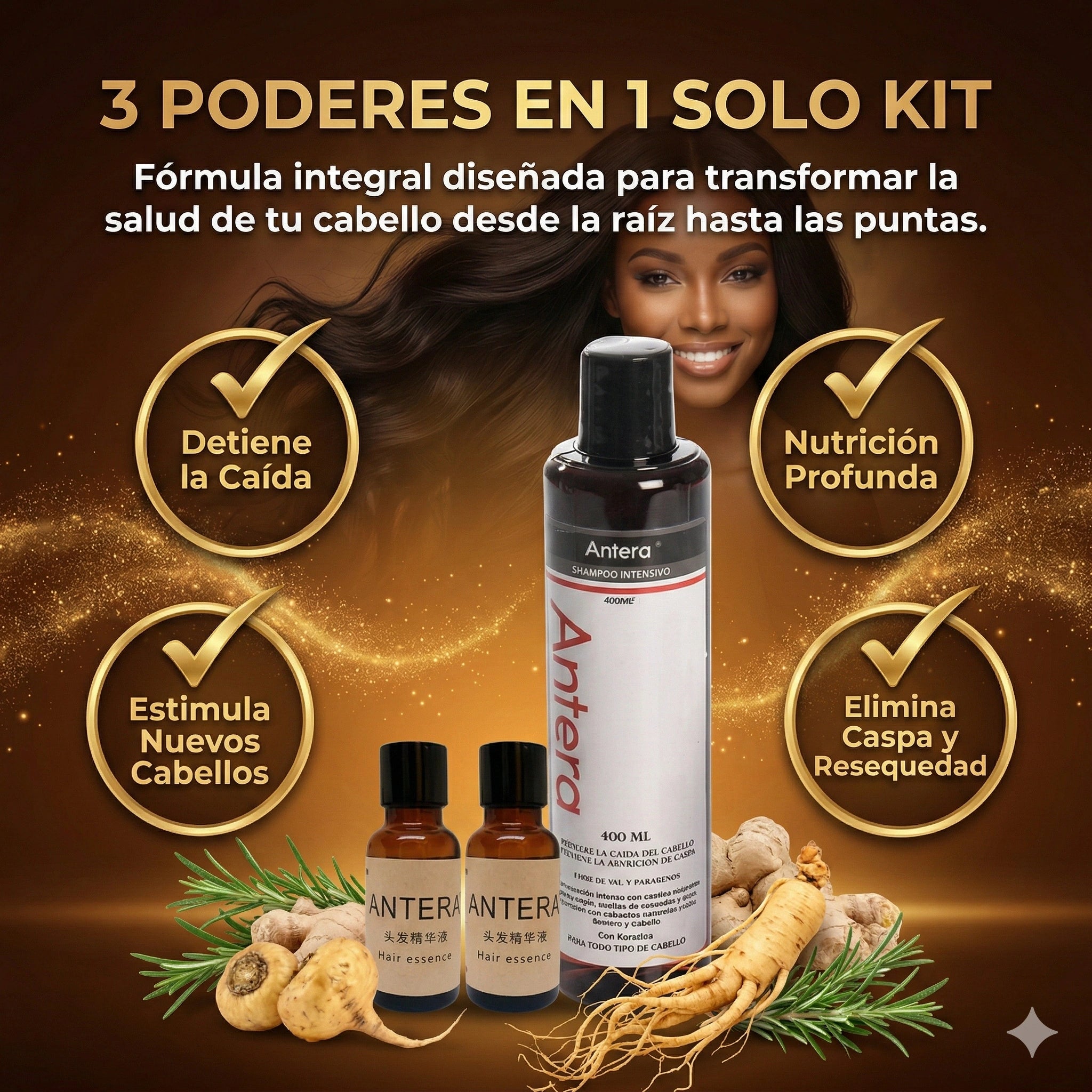 🎯Kit Antera: Detén la Caída y Acelera el Crecimiento de tu Cabello