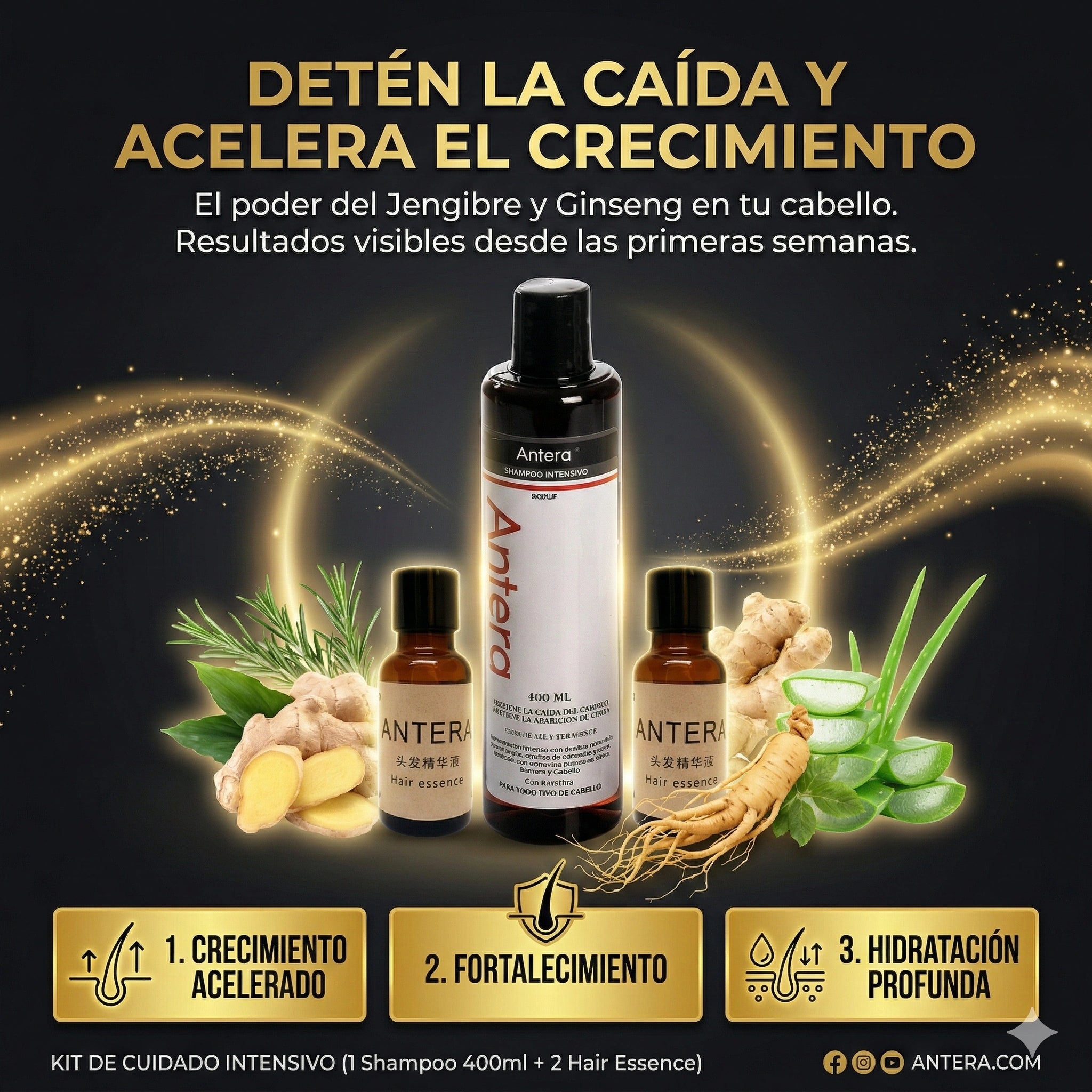 🎯Kit Antera: Detén la Caída y Acelera el Crecimiento de tu Cabello