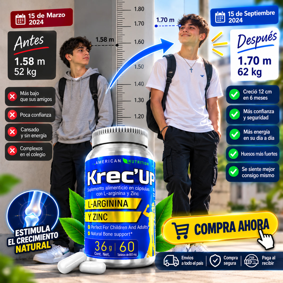 ✅Krec'UP  Premium Original Potencia su crecimiento al 200%