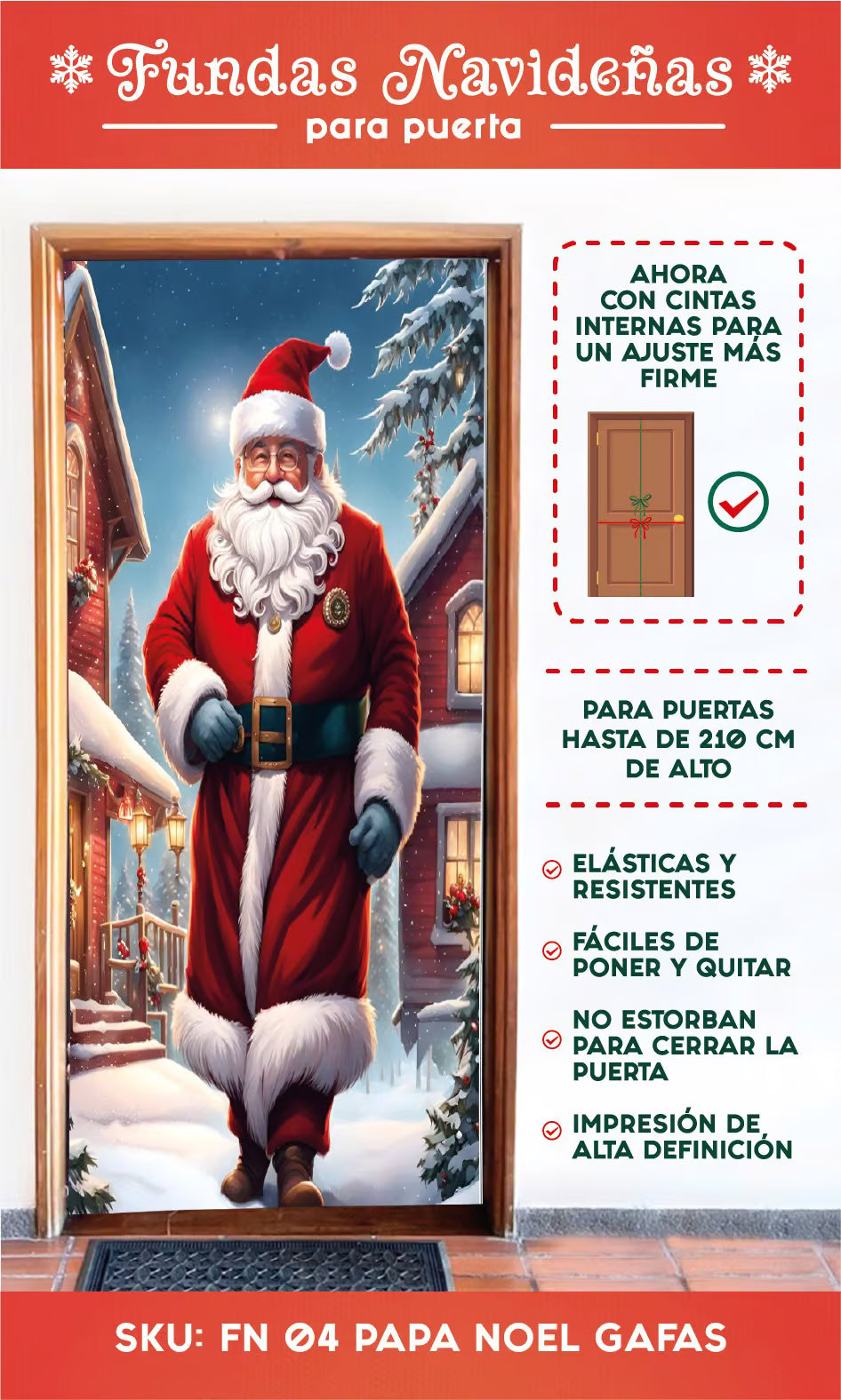FUNDAS NAVIDEÑAS  PARA PUERTAS QUE ENAMORAN 🎄❤️”